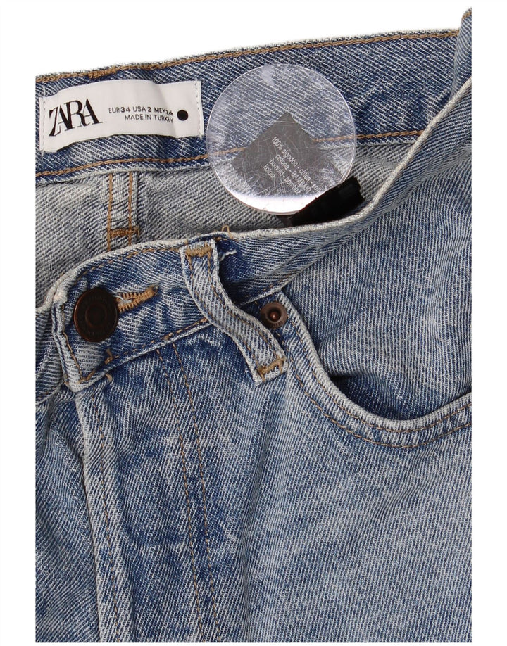 ZARA Jeans retos femininos EU 34 2XS W24 L29 Azul Algodão