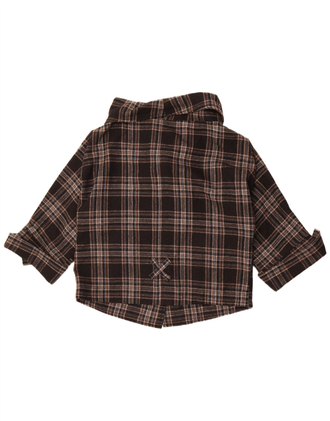 Jaqueta bomber feminina vintage UK 10 pequena lã xadrez marrom