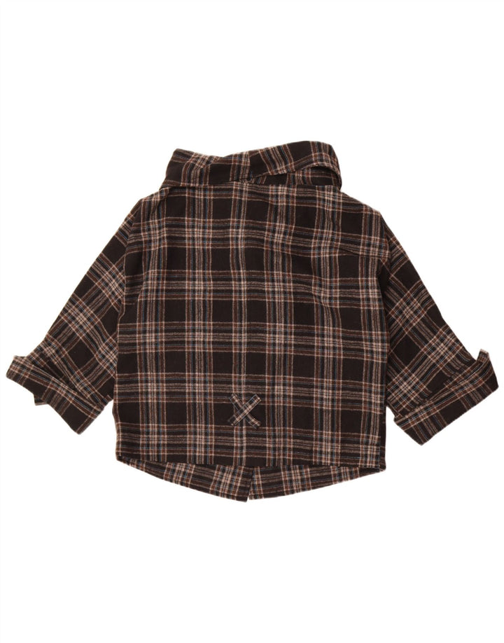 Jaqueta bomber feminina vintage UK 10 pequena lã xadrez marrom