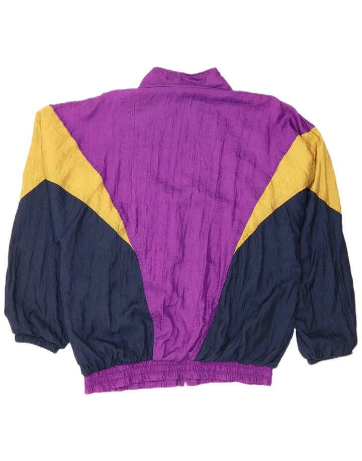 Active Mens Loose Fit Full Tracksuit Roxo Médio Colourblock Poliamida