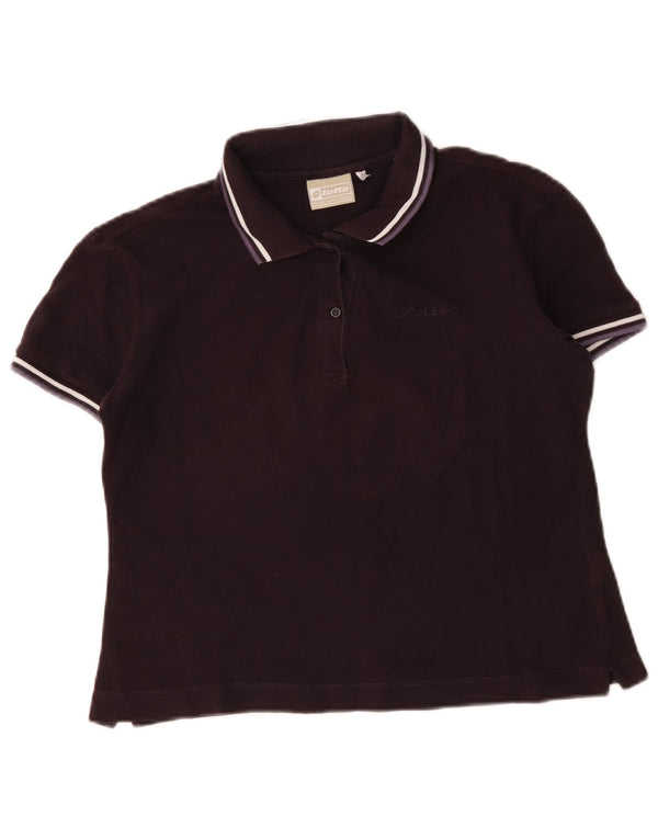 Camisa polo feminina Lotto UK 16 grande preta