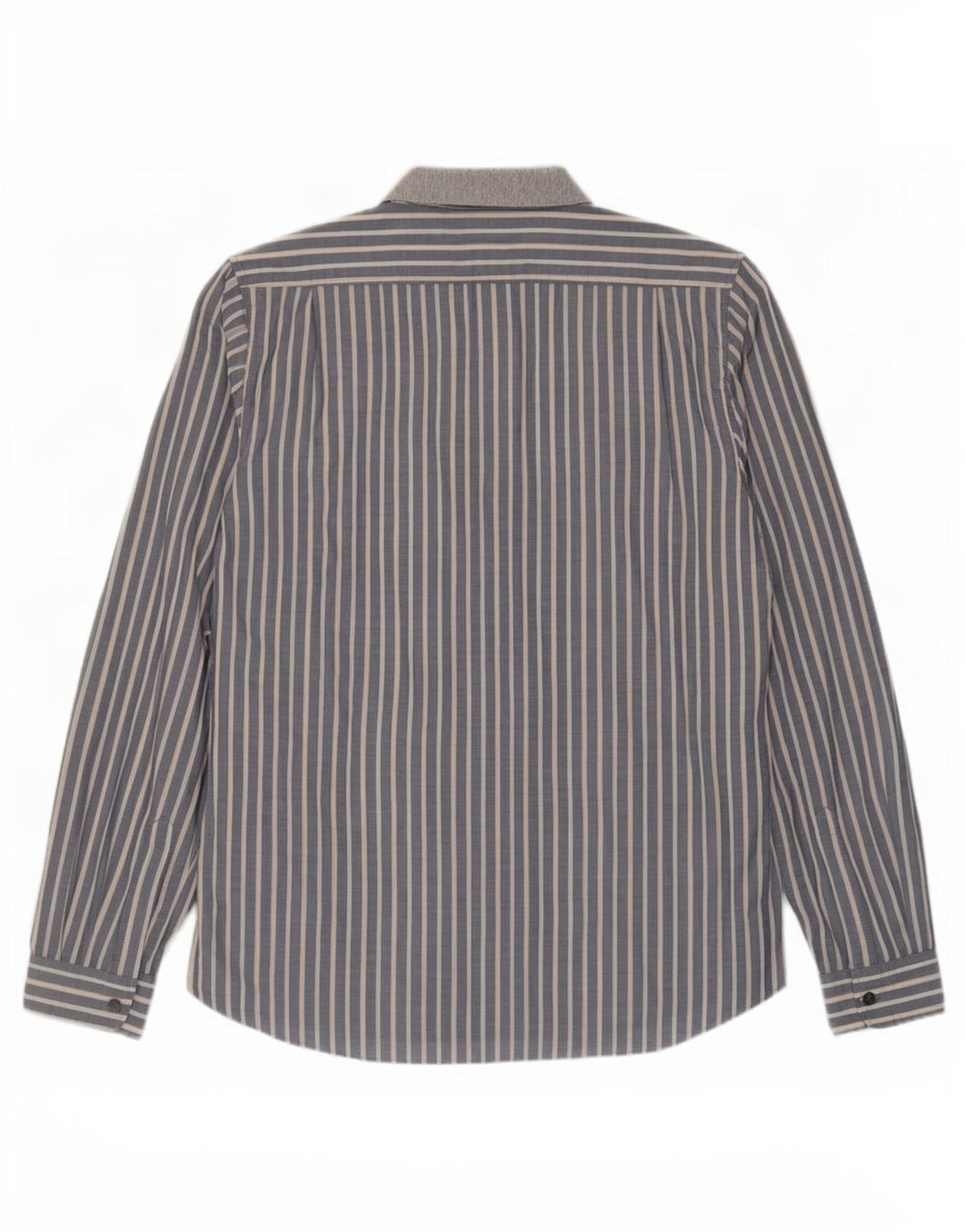 Camisa masculina Hugo Boss XL algodão listrado cinza