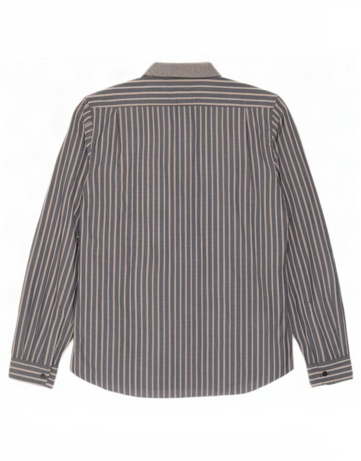 Camisa masculina Hugo Boss XL algodão listrado cinza