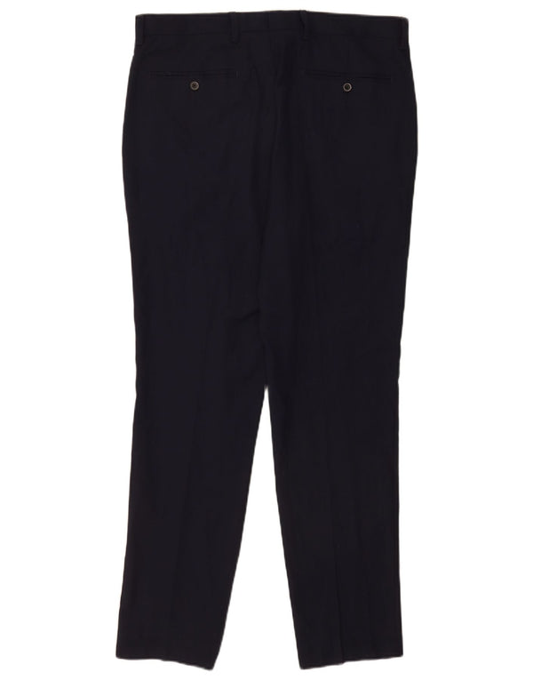Calça masculina Marks & Spencer reta slim fit casual W34 L31 azul marinho
