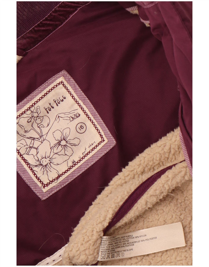 Poliéster roxo grande acolchoado Gilet UK 16 das mulheres gordas da cara