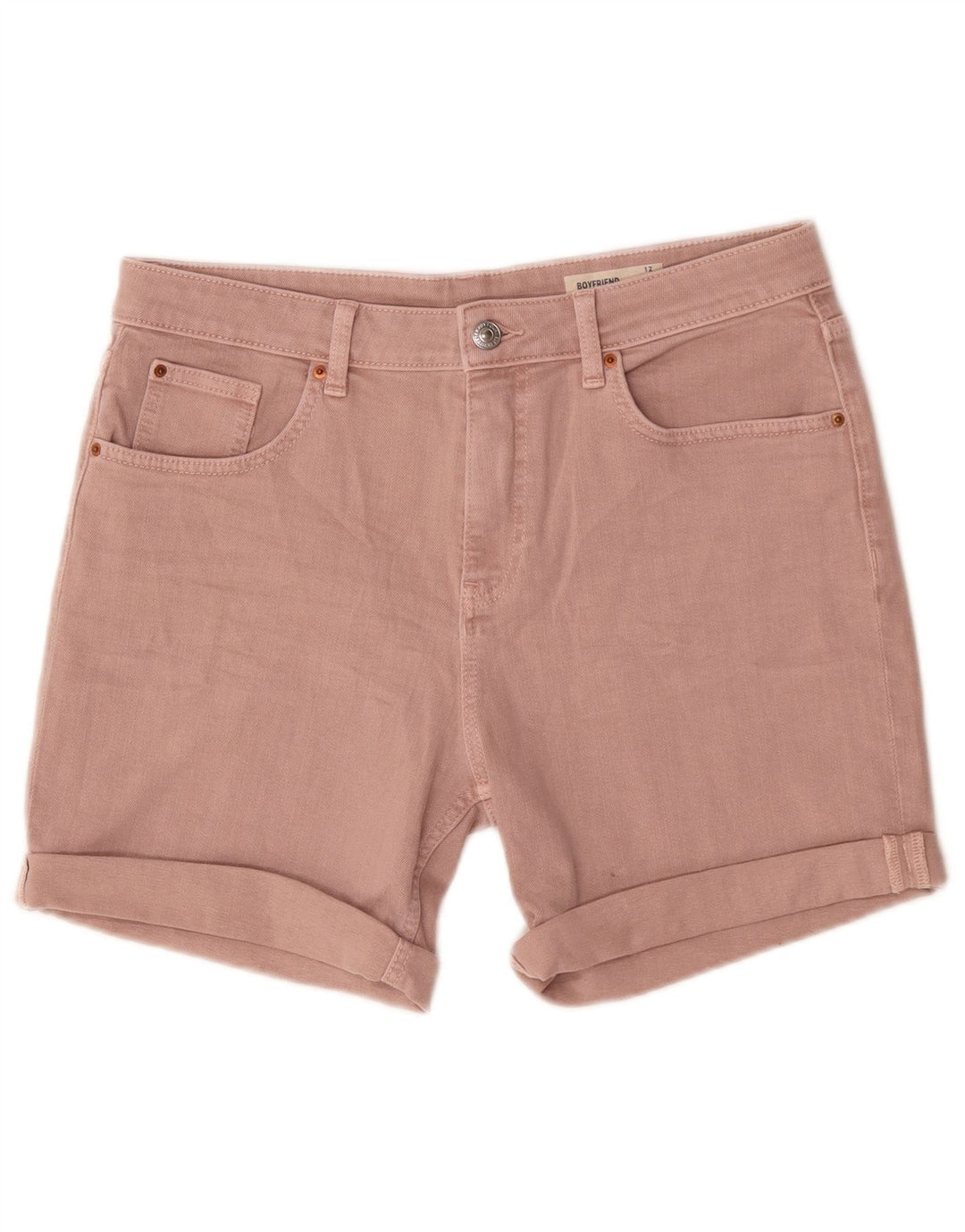 Shorts jeans feminino Marks & Spencer UK 12 médio W30 algodão rosa