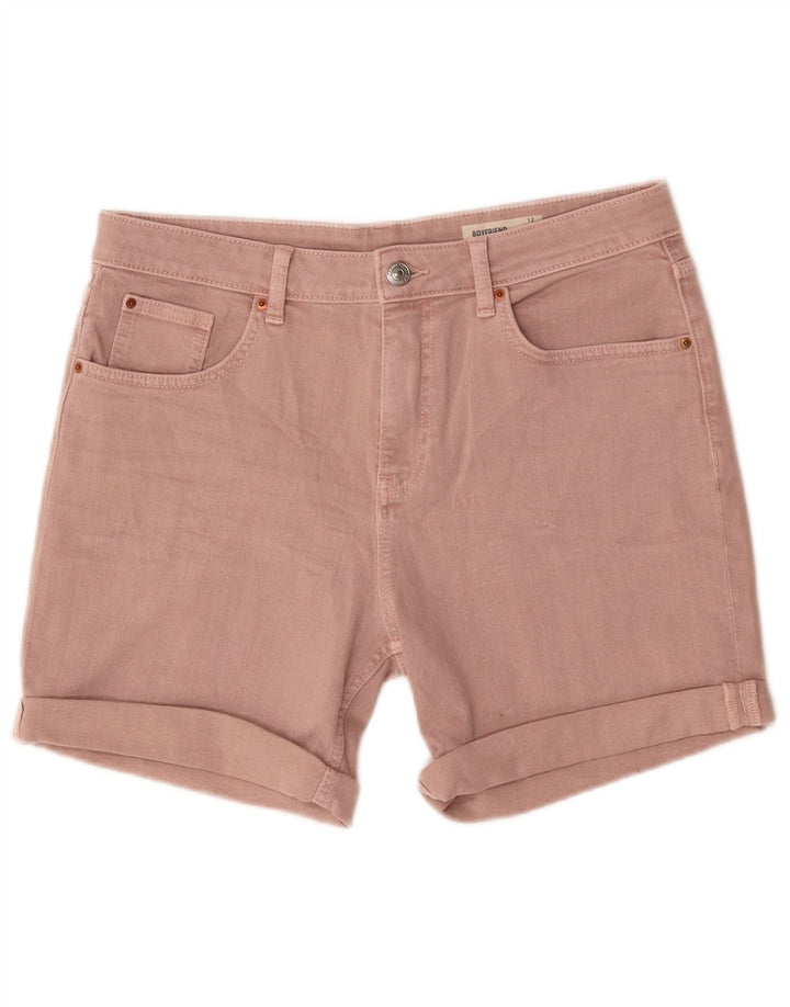 Shorts jeans feminino Marks & Spencer UK 12 médio W30 algodão rosa
