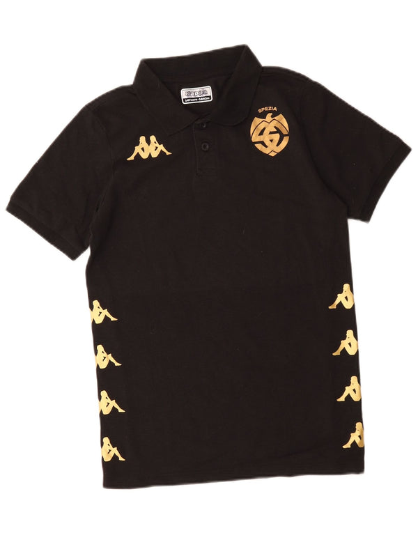 Camisa pólo gráfica Kappa Boys 13-14 anos algodão preto