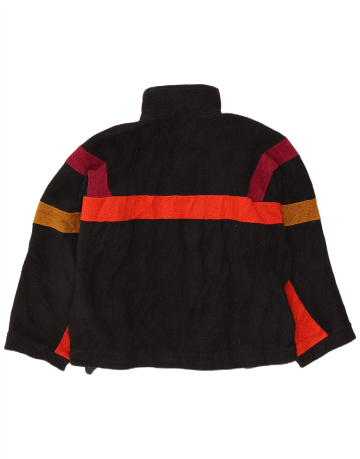 FILA Suéter masculino de lã com gola com botão IT 48 Medium Black Colourblock