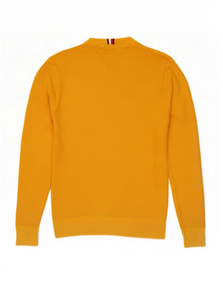 Suéter masculino Tommy Hilfiger com gola redonda, algodão amarelo médio