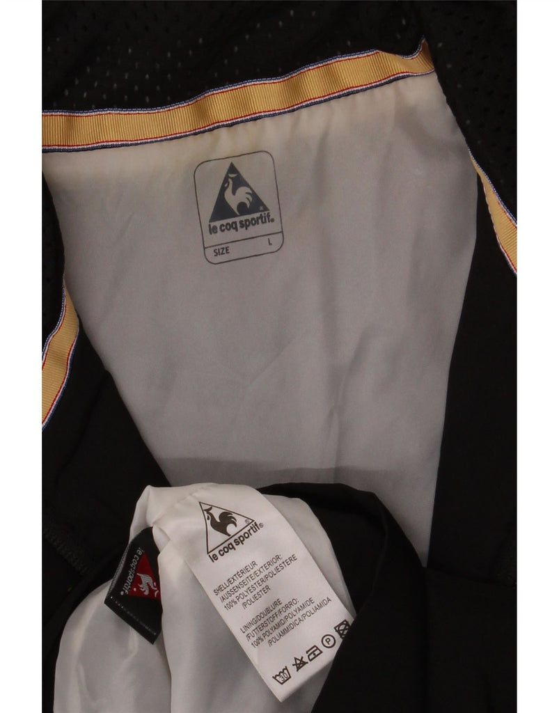 LE COQ SPORTIF Womens Tracksuit Top Jacket UK 14 Large Black Polyester Vintage Le Coq Sportif and Second-Hand Le Coq Sportif from Messina Hembry 