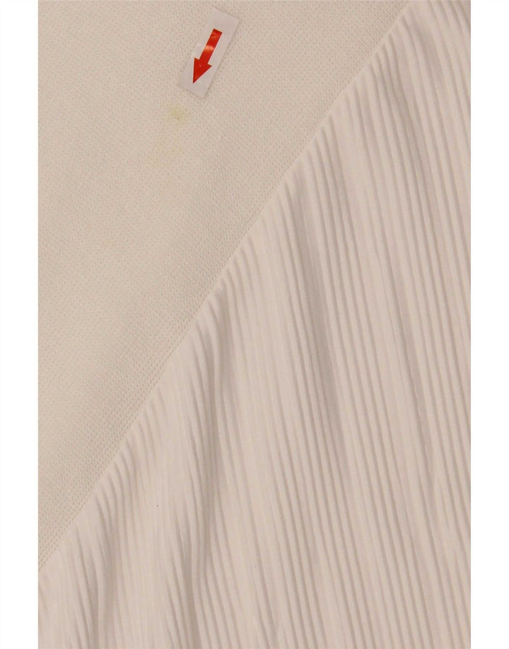 Vestido feminino Zara de manga comprida UK 14 médio branco poliéster