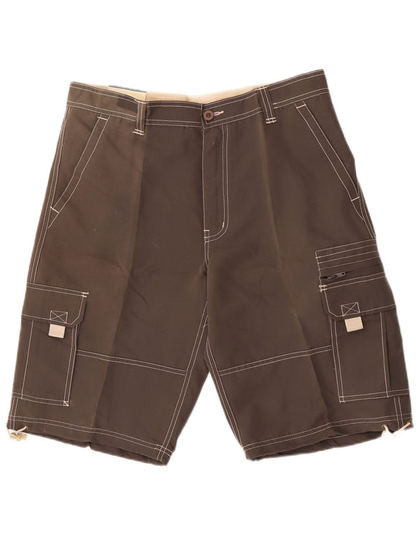 Corona Mens Cargo Shorts Grande W34 Poliéster Marrom