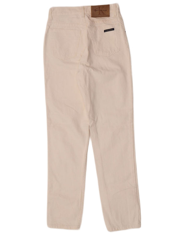 Calça Jeans Calvin Klein Feminina Cintura Alta Cônica US 9 Médio W25 L29 Branco