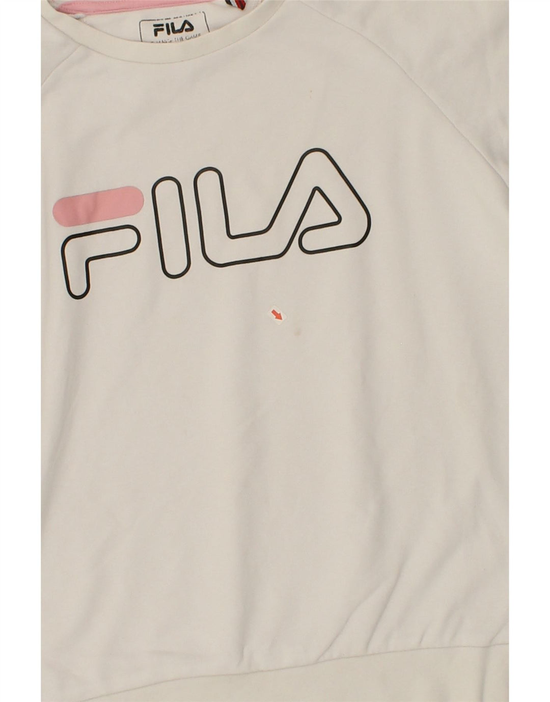 FILA Girls Graphic Sweatshirt Jumper 9-10 Years White Cotton Vintage Fila and Second-Hand Fila from Messina Hembry 