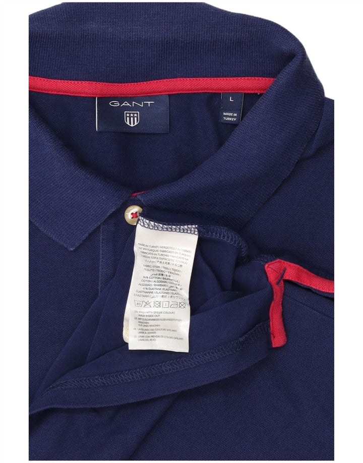 Camisa polo masculina Gant grande algodão azul marinho