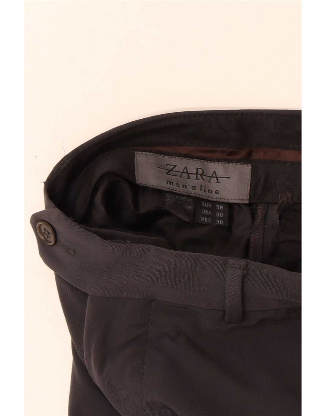 Zara Mens Straight Suit Calças EU 38 Pequeno W30 L33 Cinza Nylon