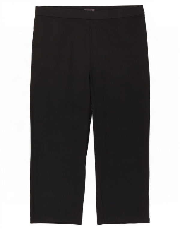 Calça casual feminina de cintura alta Marks & Spencer Reino Unido 22 3XL W40 L28 preta