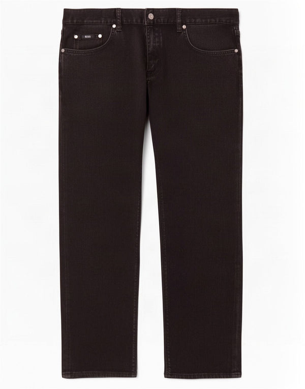 Hugo Boss Mens Straight Jeans W38 L32 Algodão Preto