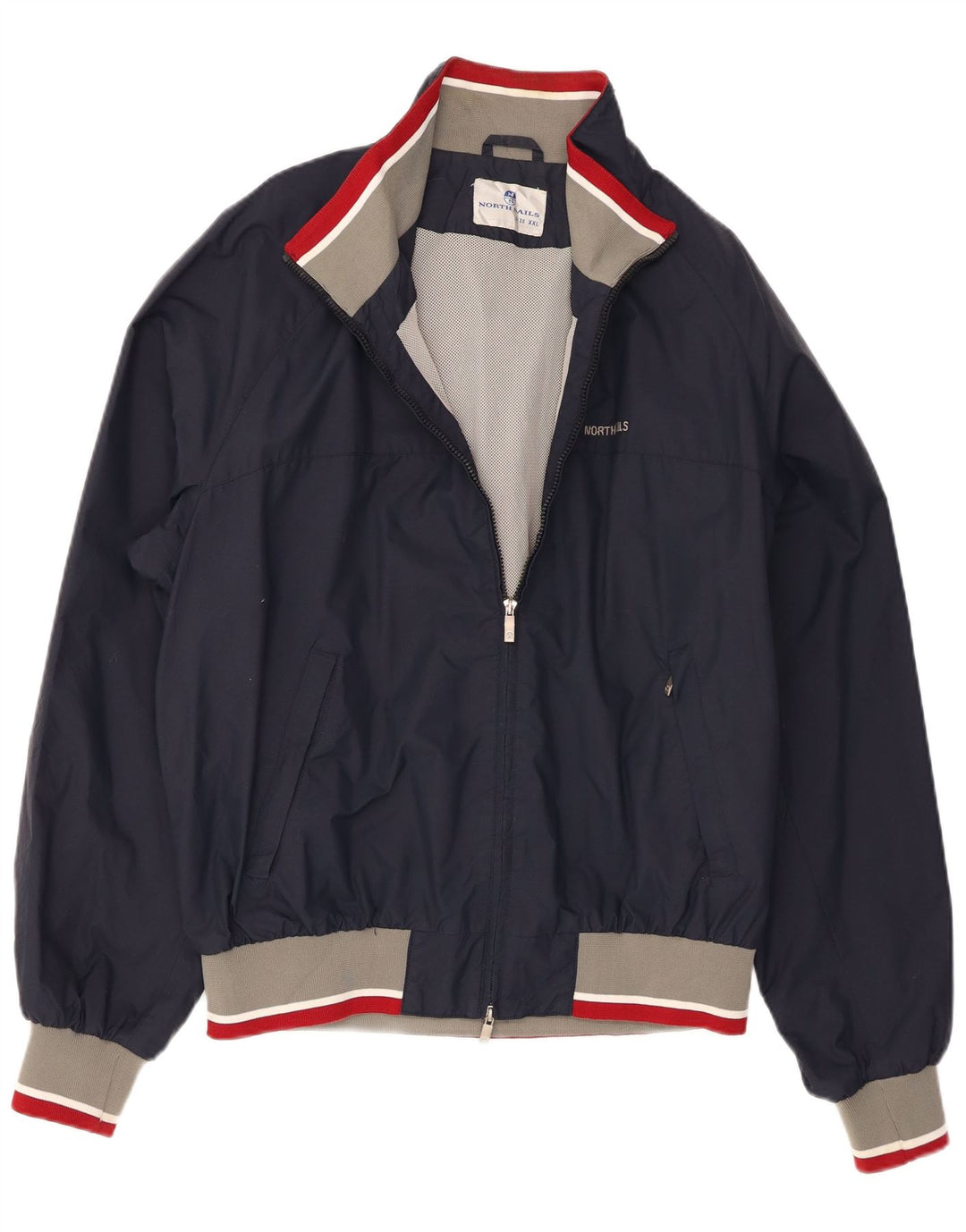 Jaqueta bomber masculina North Sails UK 44 2XL azul marinho colorblock poliamida