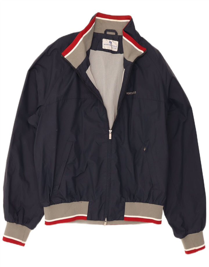 Jaqueta bomber masculina North Sails UK 44 2XL azul marinho colorblock poliamida