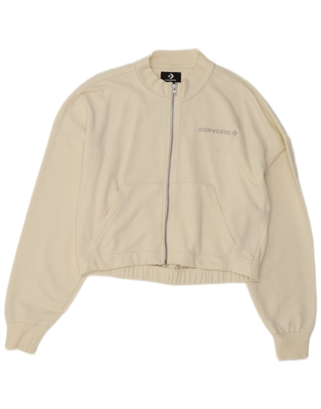 Converse Mulher Tracksuit Top Jacket UK 14 Médio Branco