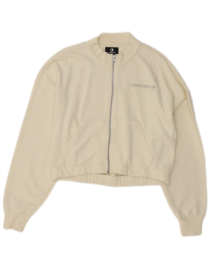 Converse Mulher Tracksuit Top Jacket UK 14 Médio Branco
