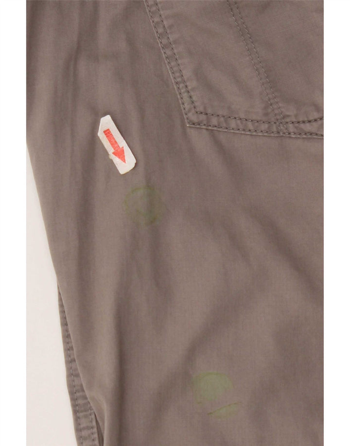 Shorts Chino Feminino Eddie Bauer US 12 Grande W34 Algodão Cinza