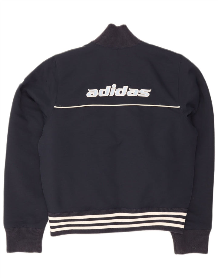 Adidas Womens Graphic Bomber Jacket UK 12 Médio Azul Marinho Poliéster