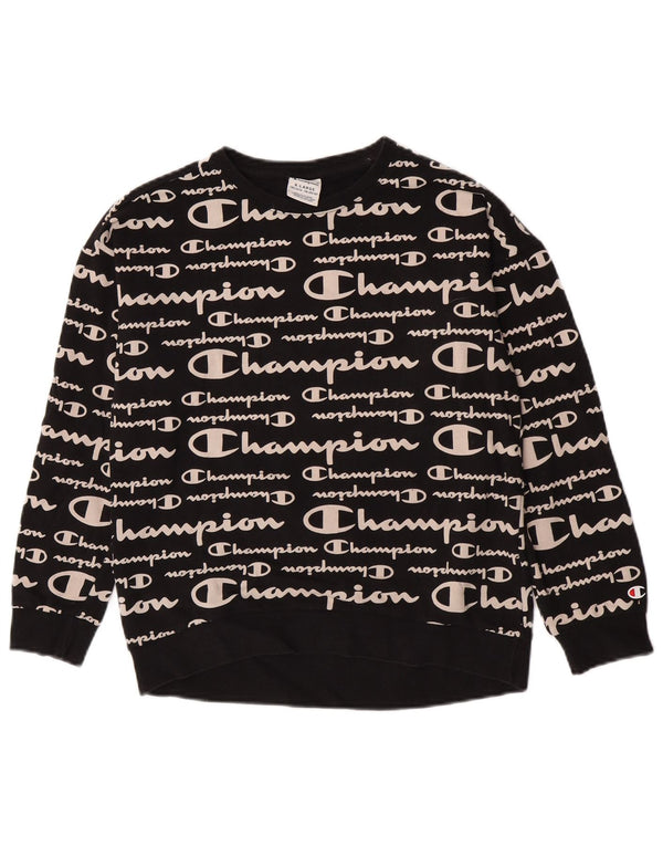 Champion Boys Graphic Sweatshirt Jumper 13-14 Anos XL Preto