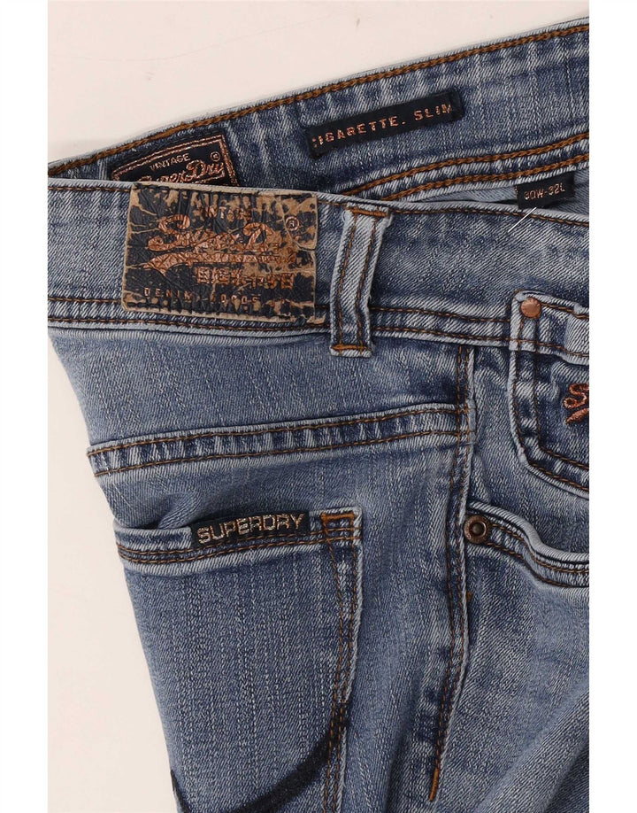 Jeans Superdry Feminino Cigarette Slim W30 L32 Azul
