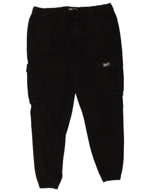 Zara Mens Joggers Cargo Calças XL W34 L26 Preto