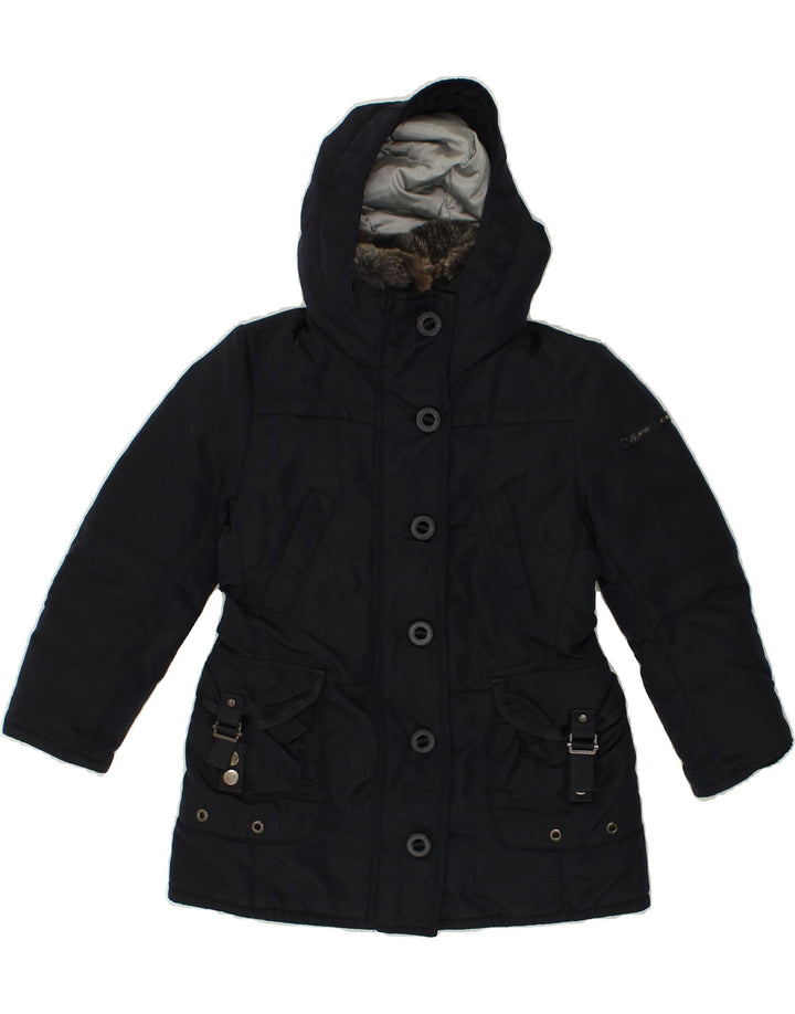 PEUTEREY Girls Hooded Padded Coat 3-4 Years XS Navy Blue | Vintage PEUTEREY | Thrift | Second-Hand PEUTEREY | Used Clothing | Messina Hembry 