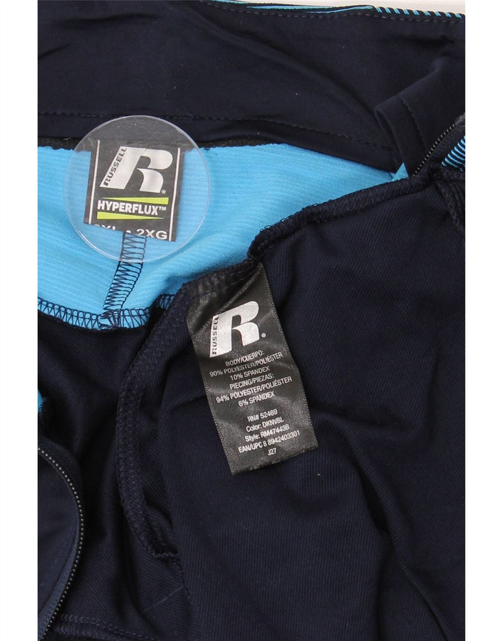 RUSSELL ATLÉTICO Mens Treino Top Jaqueta 2XL Azul Marinho Colorblock