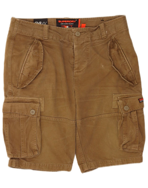 Superdry Mens Cargo Shorts W34 Grande Algodão Bege