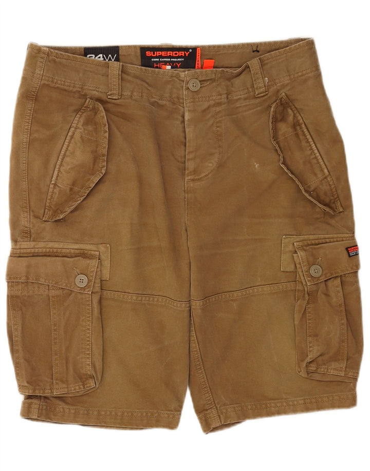 Superdry Mens Cargo Shorts W34 Grande Algodão Bege