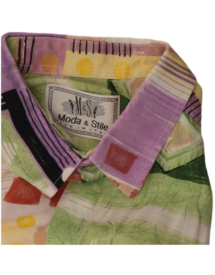 Camisa masculina VINTAGE manga curta média patchwork multicolorido