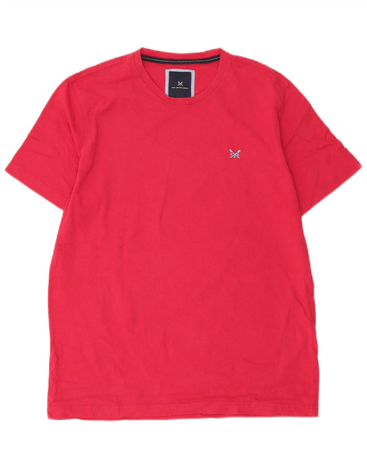 Camiseta masculina Crew Clothing Top grande algodão vermelho