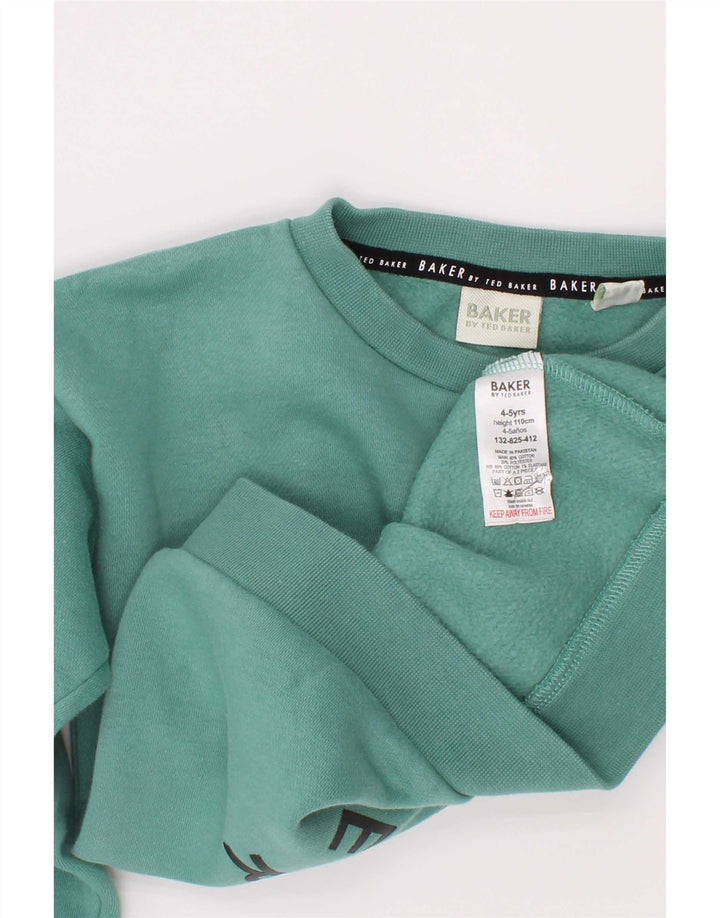 Suéter gráfico Ted Baker Boys 4-5 anos algodão verde