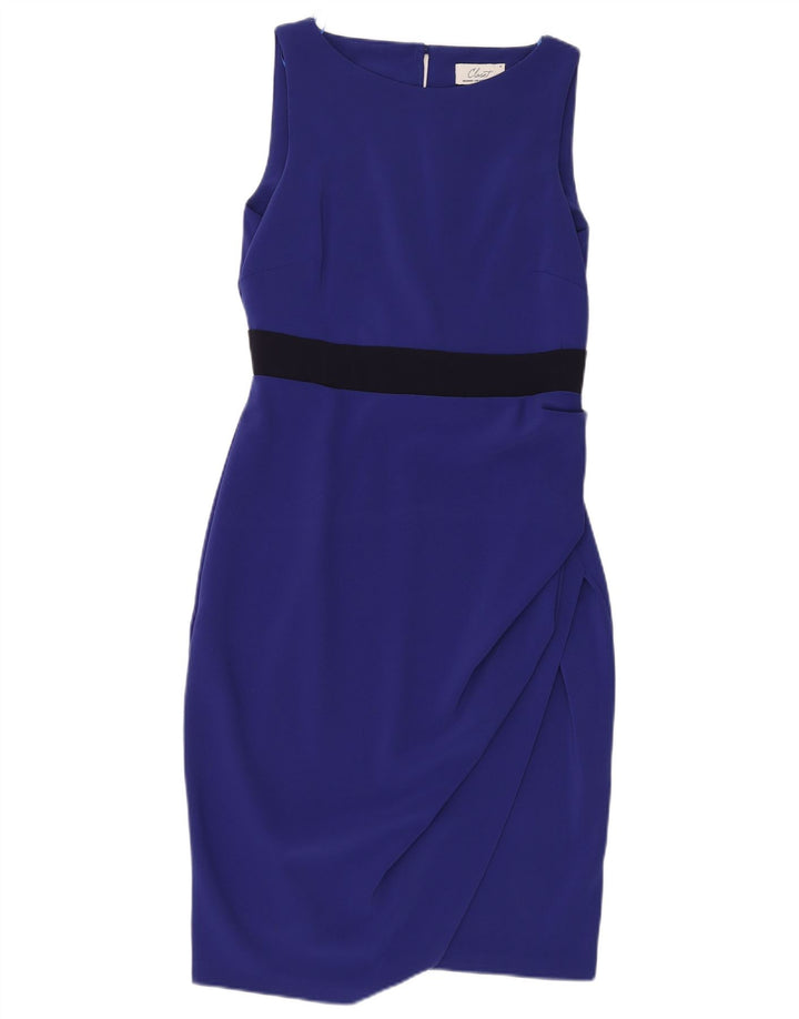 Vestido bodycon feminino sem mangas CLOSET Reino Unido 14 poliéster azul médio