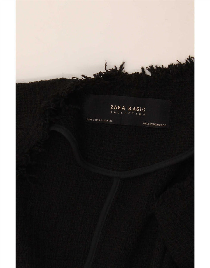 Jaqueta Zara Womens Open Blazer Reino Unido 10 Pequeno Preto