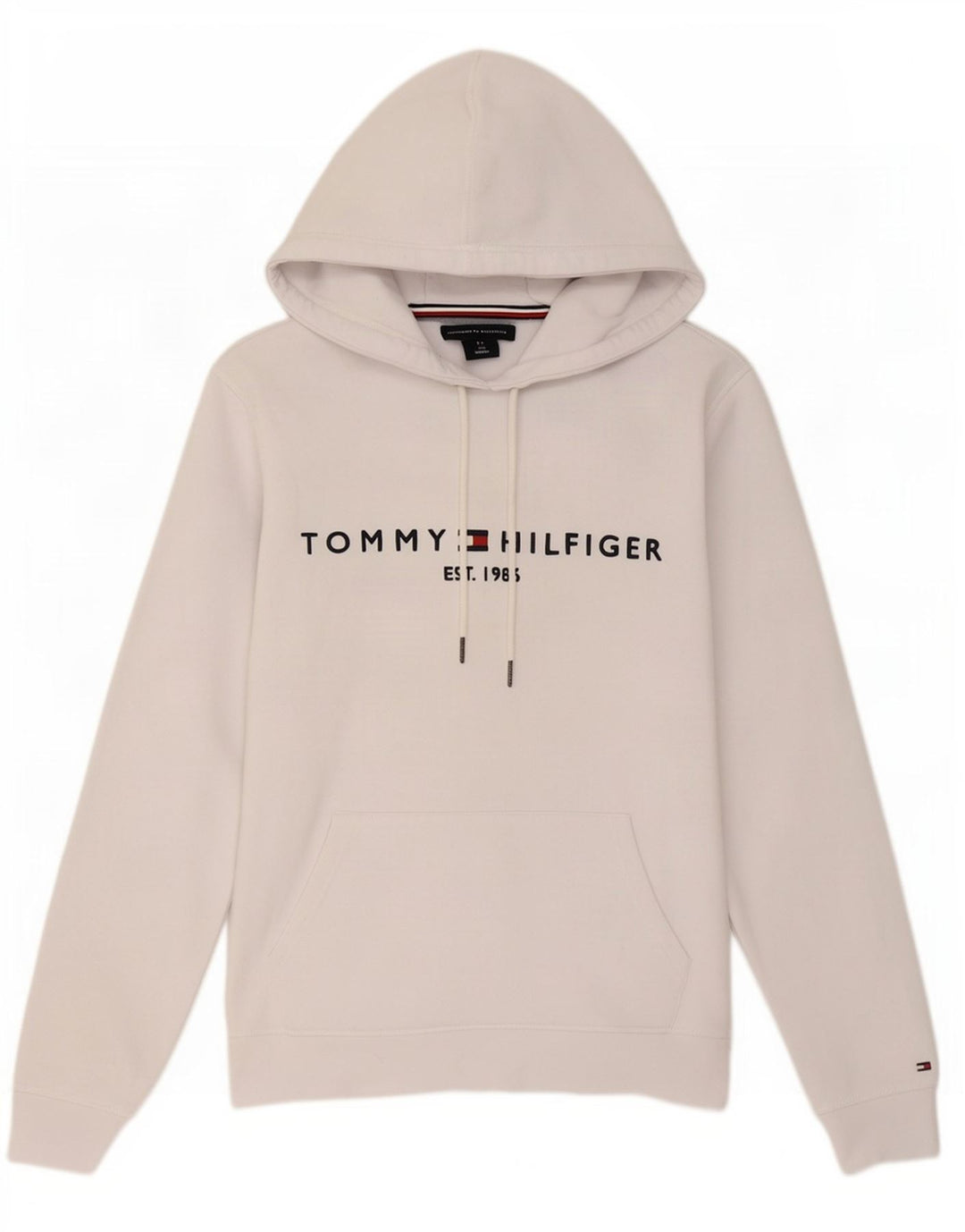 Tommy Hilfiger moletom com capuz gráfico masculino médio algodão branco