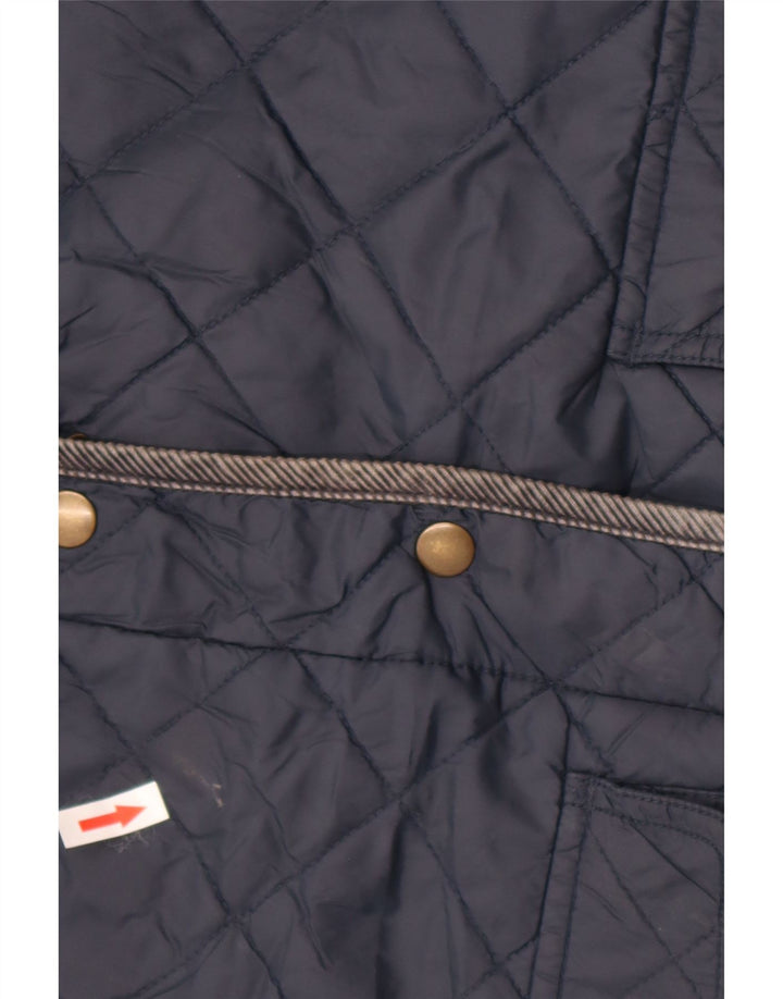 Jaqueta feminina acolchoada com capuz Jack Wills UK 8 pequena azul marinho nylon