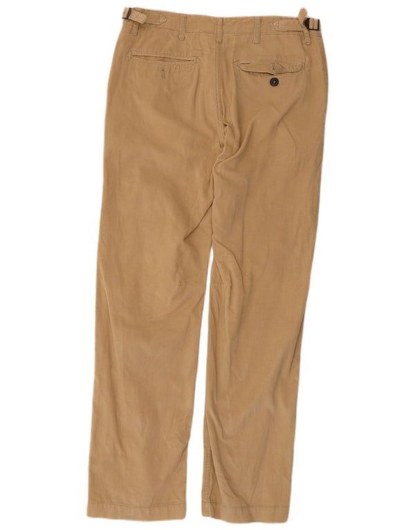 Calça masculina reta de veludo Zara EU 40 médio W31 L31 algodão bege