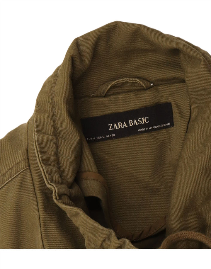 Zara Womens Crop Oversized Bomber Jacket Reino Unido 14 Médio Caqui