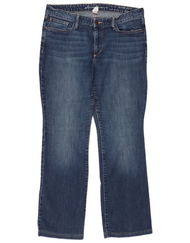 EDDIE BAUER Jeans feminino ligeiramente curvilíneo com corte bootcut EUA 12 grande W34 L29 azul