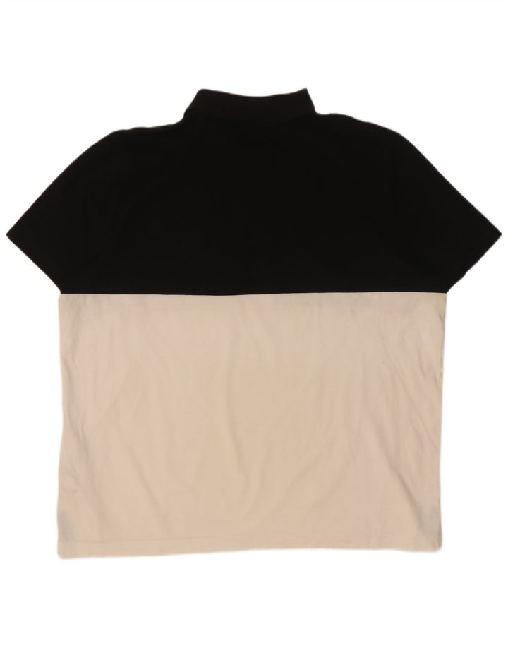 Camisa polo masculina Lacoste XL preta colorblock algodão