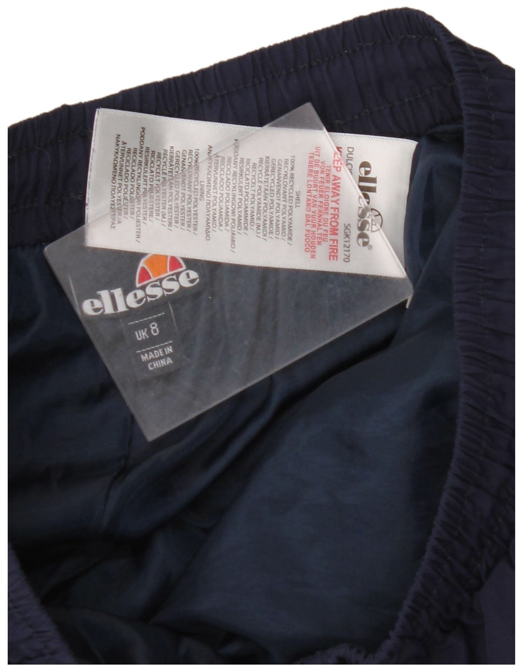 Calça de treino feminina ELLESSE Joggers Reino Unido 8 pequeno bloco colorido azul marinho
