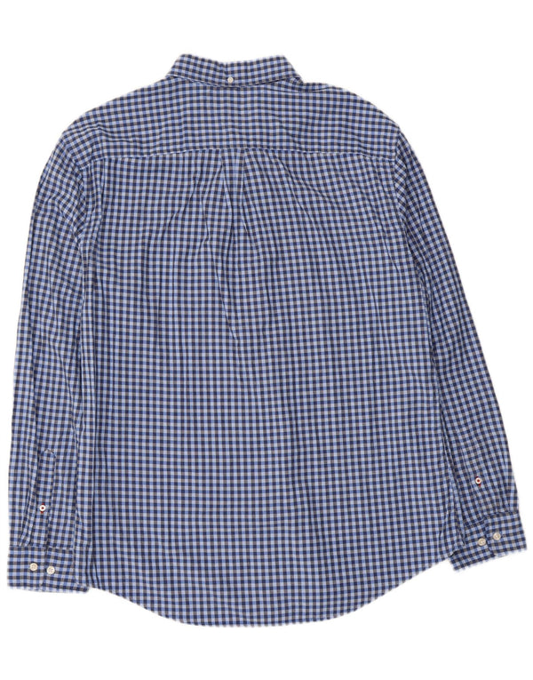Camisa masculina Tommy Hilfiger XL azul algodão guingão