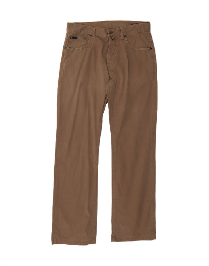 GANT Mens Straight Casual Trousers W31 L31 Brown Cotton Vintage Gant and Second-Hand Gant from Messina Hembry 
